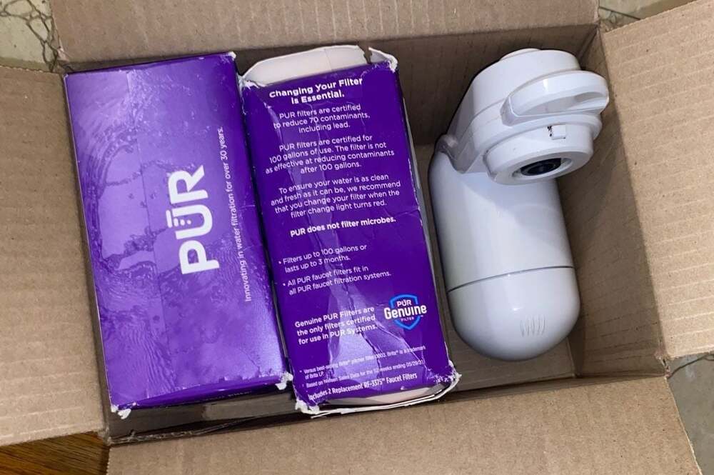 PUR Faucet Mount Water Filtration System and 3 Replacement Filters